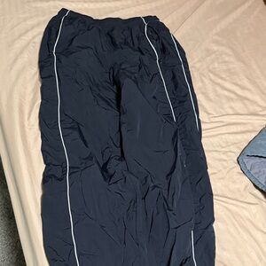 Black Track Pants with White Piping